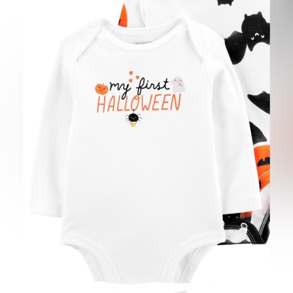 NEW Carter’s My First Halloween White Long Sleeve Baby Onesie 12 Months